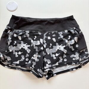 Athleta Camouflage Running Shorts With Liner Women's Size S Black Grey